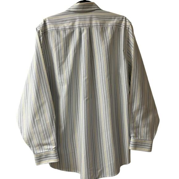 LL Bean Dress Shirt Button Down Long Sleeve White with Stripes 15.5 X 34 - Picture 2 of 4